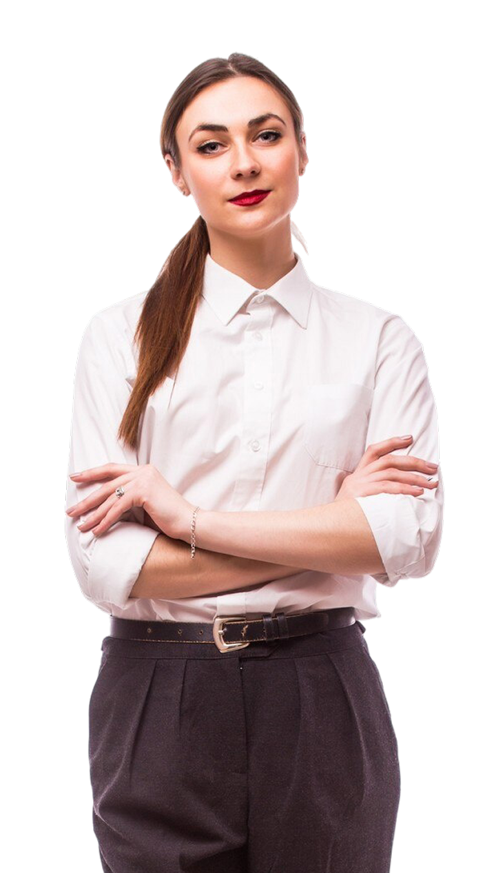 full height portrait young pretty businesswoman white 1